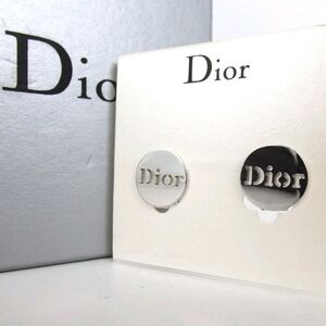 Dior Silver Logo Clip On Earrings
